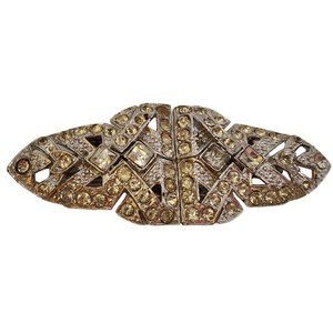 Vintage Signed Coro Rhinestone Duette Clip (A3667)
